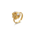 Bagues Collection Océan – Bague motif Coquillage ajustable en acier inoxydable