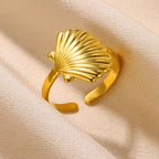 Bagues Collection Océan – Bague motif Coquillage ajustable en acier inoxydable