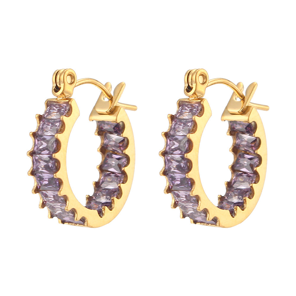 Collection Océan : Lysandra, Boucles d’oreilles colorés en acier inoxydable
