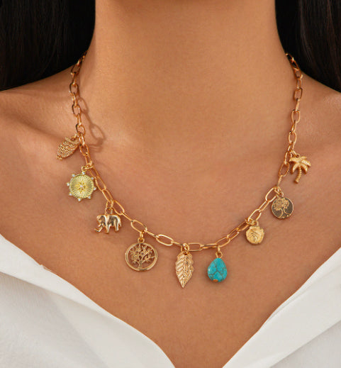 Collection Océan, Collier Amour Perle & Pendants Marins