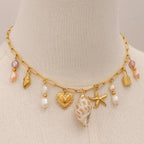 Collection Océan, Collier Amour Perle & Pendants Marins