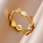 Bagues Collection Océan – Bague motif Coquillage ajustable en acier inoxydable