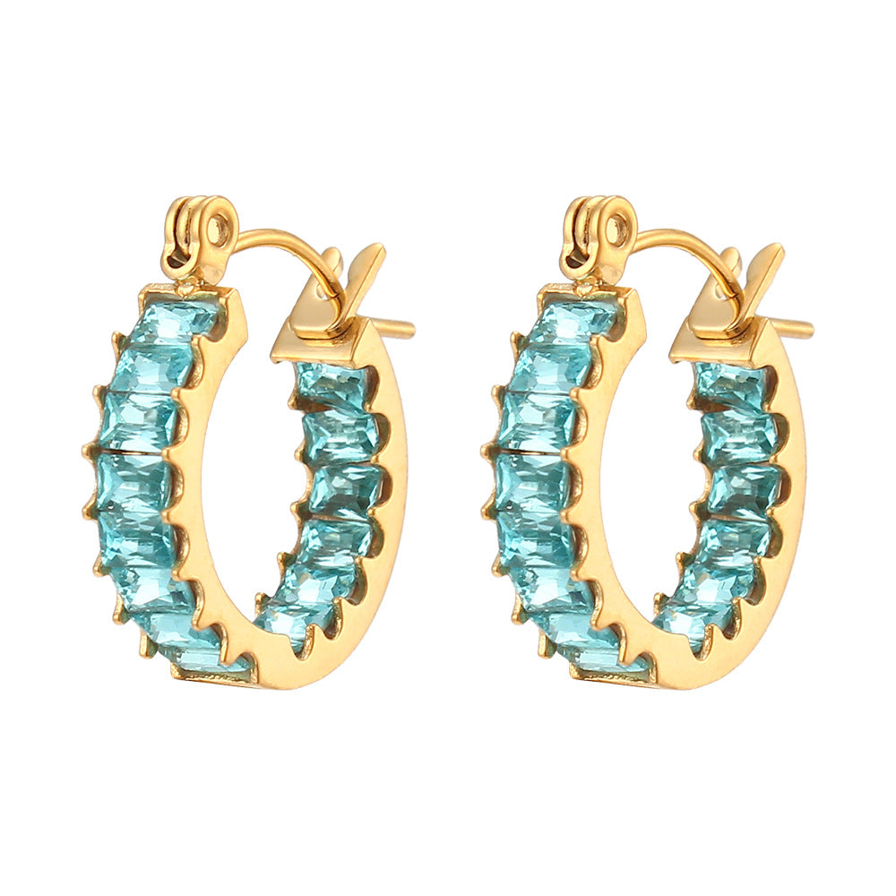 Collection Océan : Lysandra, Boucles d’oreilles colorés en acier inoxydable