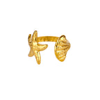 Bagues Collection Océan – Bague motif Coquillage ajustable en acier inoxydable
