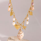 Collection Océan, Collier Amour Perle & Pendants Marins
