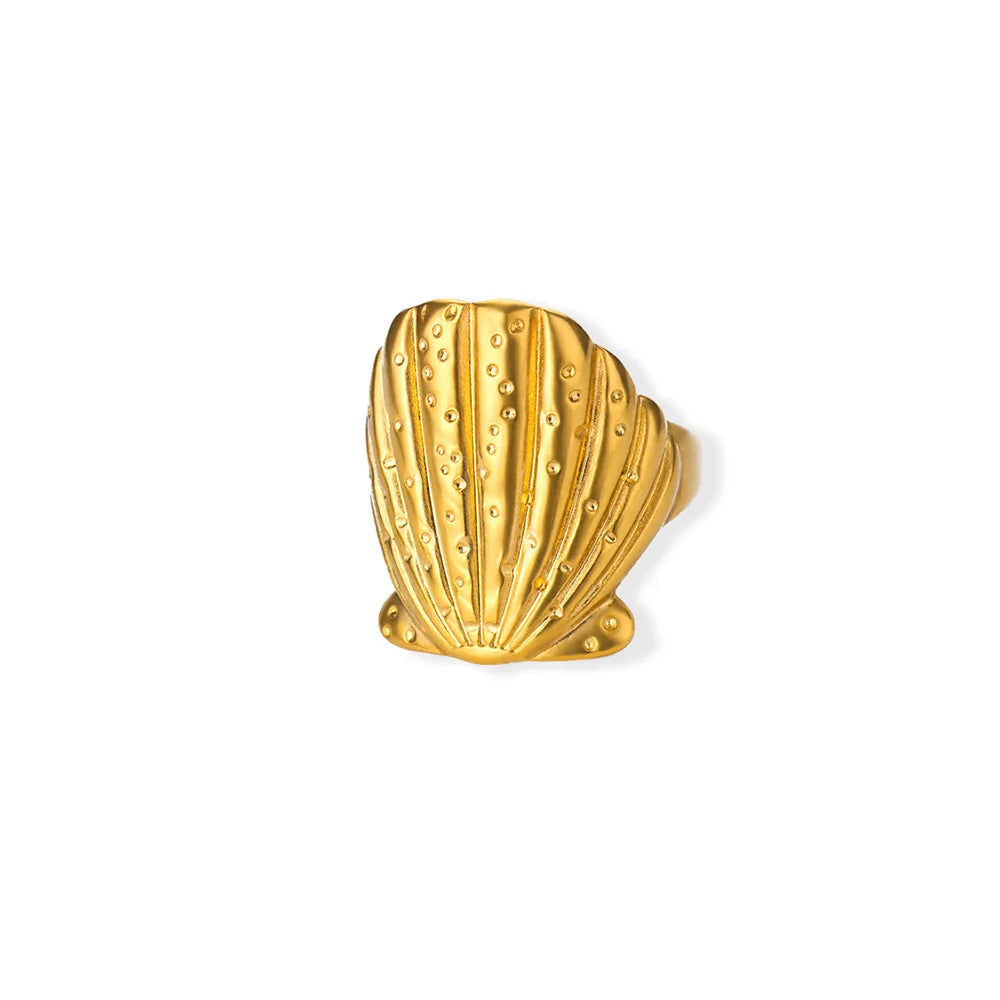 Bagues Collection Océan – Bague motif Coquillage ajustable en acier inoxydable