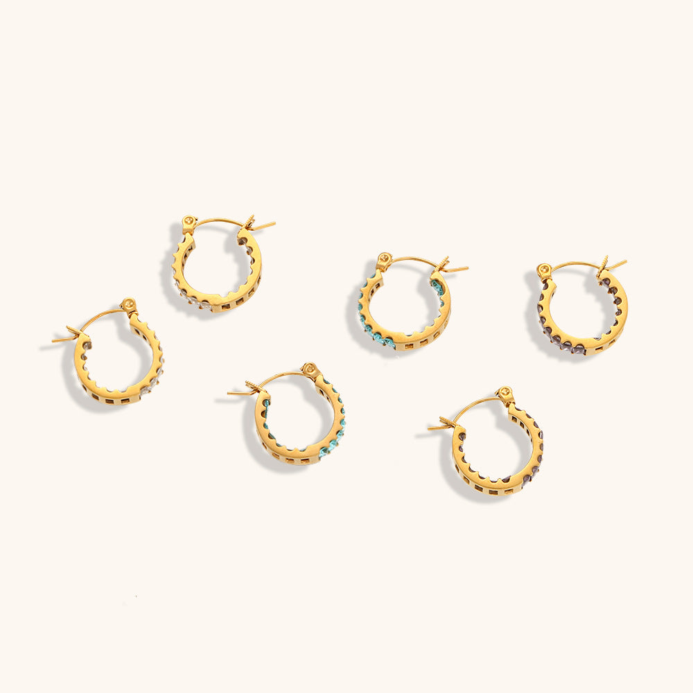 Collection Océan : Lysandra, Boucles d’oreilles colorés en acier inoxydable