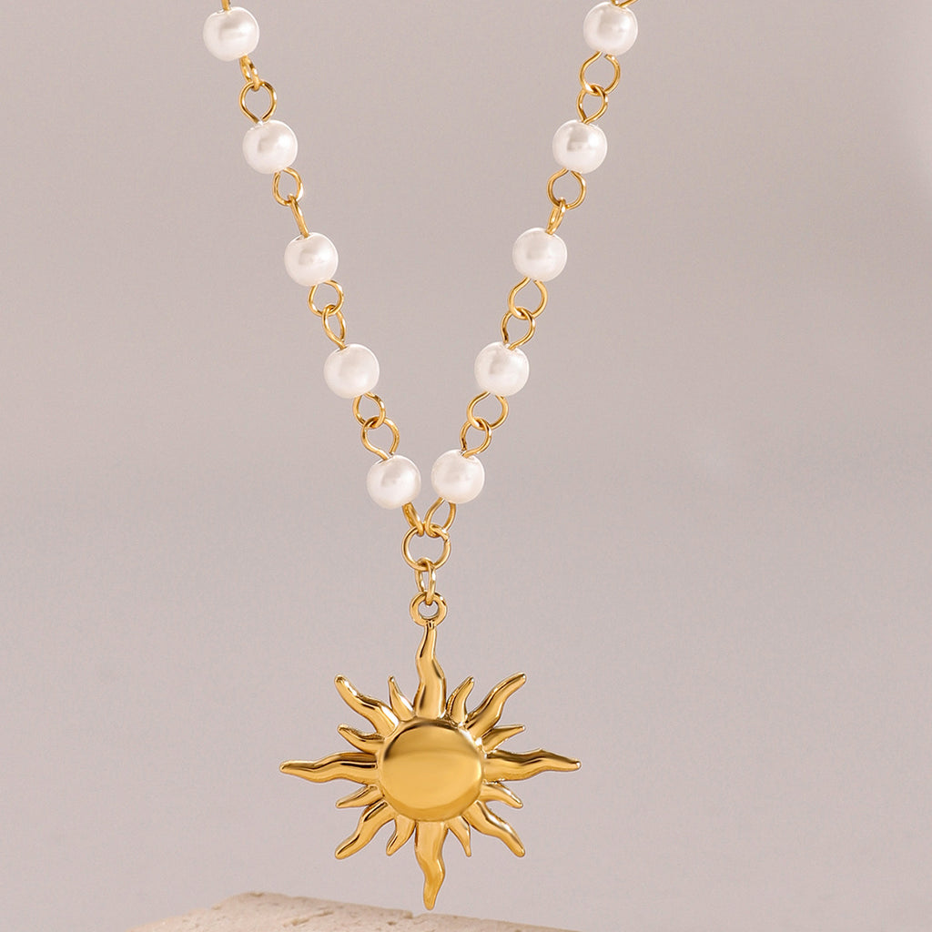 Collection Eclipse : Néréa, Collier Perle chaine acier inoxydable