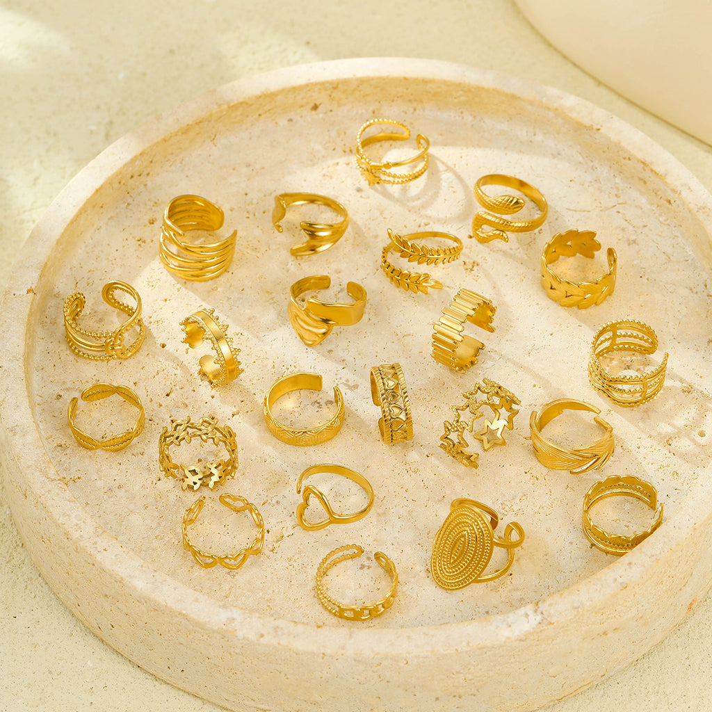 Collection Bijoux de l'Olympe : Orion, Bagues Les Comètes ajustables en acier inoxydable