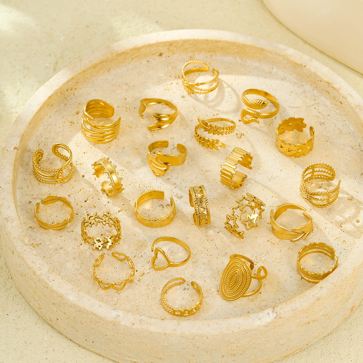 Collection Bijoux de l'Olympe : Orion, Bagues Les Comètes ajustables en acier inoxydable