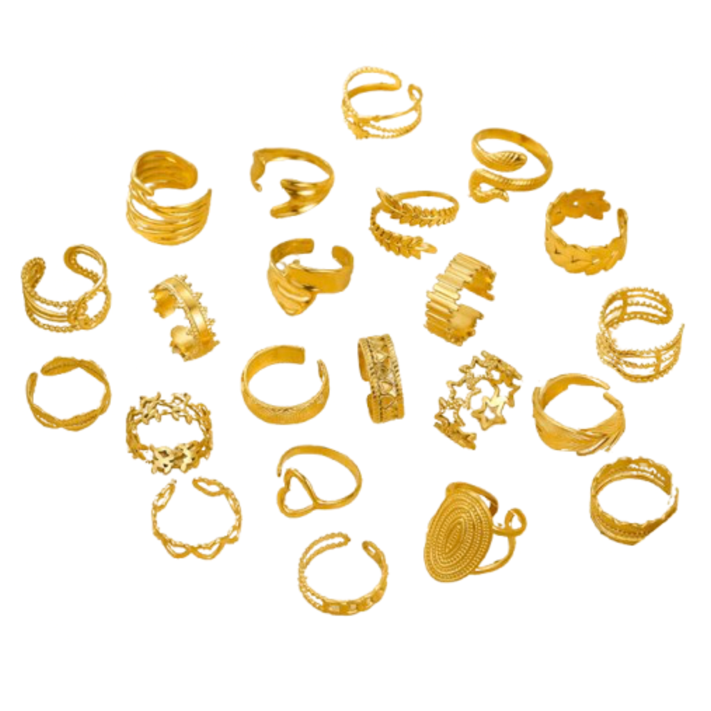 Collection Bijoux de l'Olympe : Orion, Bagues Les Comètes ajustables en acier inoxydable