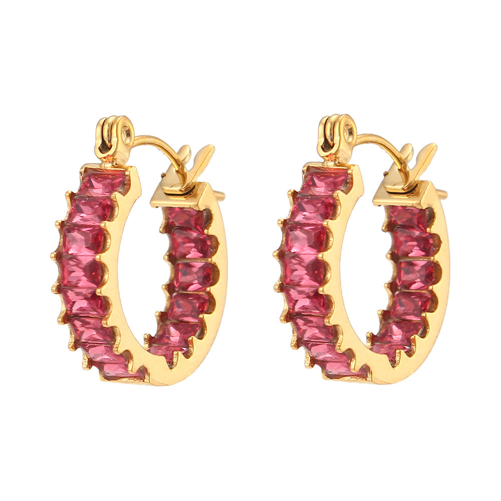 Collection Océan : Lysandra, Boucles d’oreilles colorés en acier inoxydable