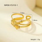 Collection Bijoux de l'Olympe : Orion, Bagues Les Comètes ajustables en acier inoxydable