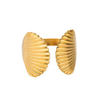 Bagues Collection Océan – Bague motif Coquillage ajustable en acier inoxydable