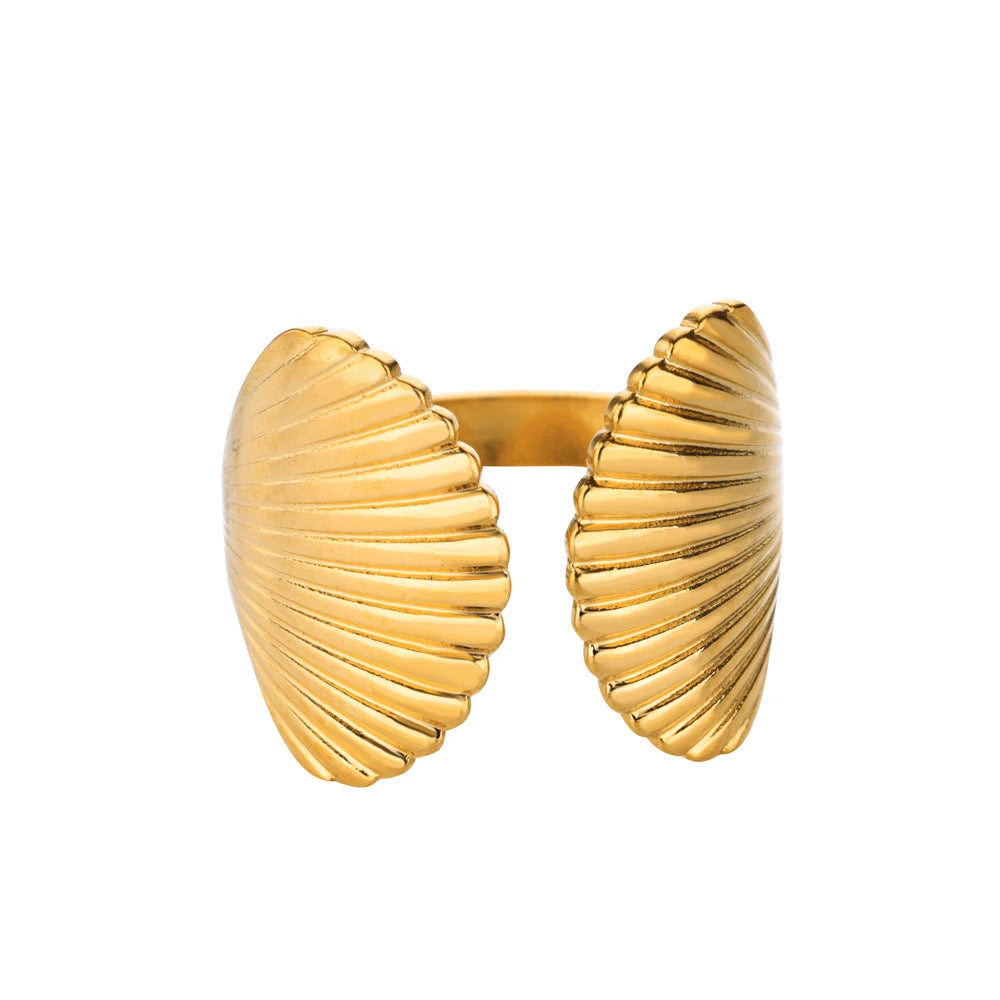 Bagues Collection Océan – Bague motif Coquillage ajustable en acier inoxydable