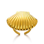 Bagues Collection Océan – Bague motif Coquillage ajustable en acier inoxydable