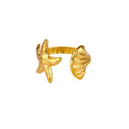 Bagues Collection Océan – Bague motif Coquillage ajustable en acier inoxydable