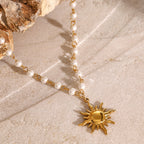 Collection Eclipse : Néréa, Collier Perle chaine acier inoxydable