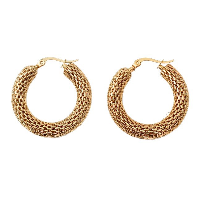 Collection Bijoux de l'Olympe : Méduse, Créoles Serpent Éternel acier inoxydable